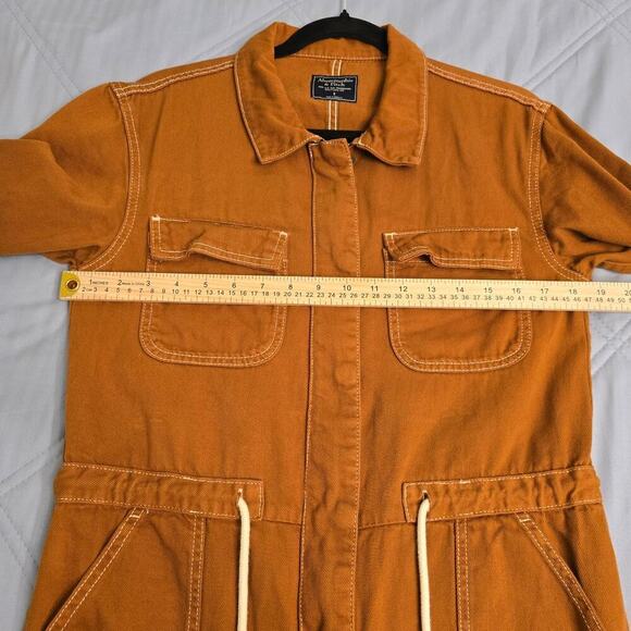 Abercrombie & Fitch Utility Jumpsuit Size S Burnt Orange Cargo Streetwear Cabin - Picture 7 of 13